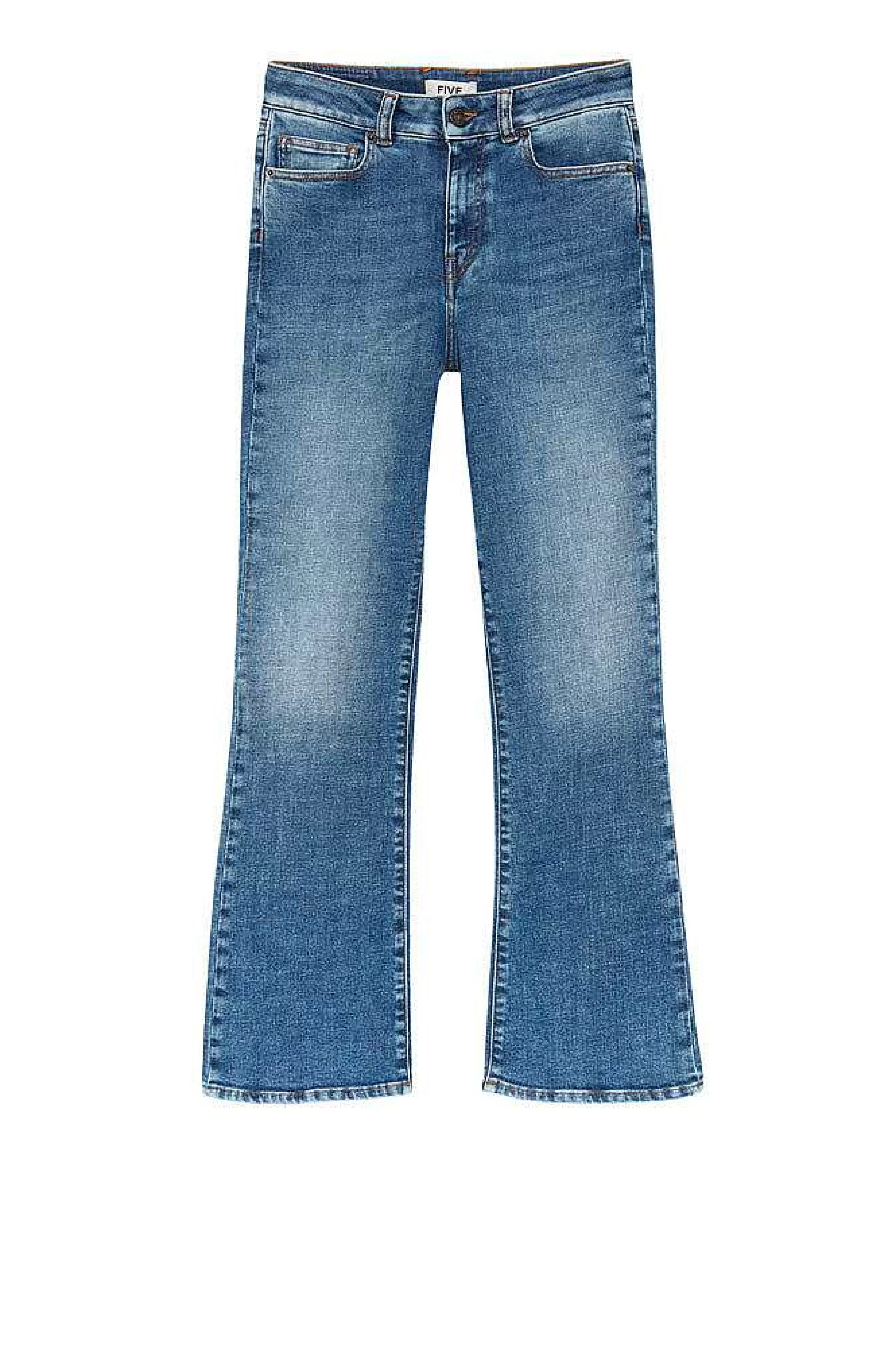 Jeans*Five Jeans 331 Maylan Jeans Flare Cropped Mellem Bla