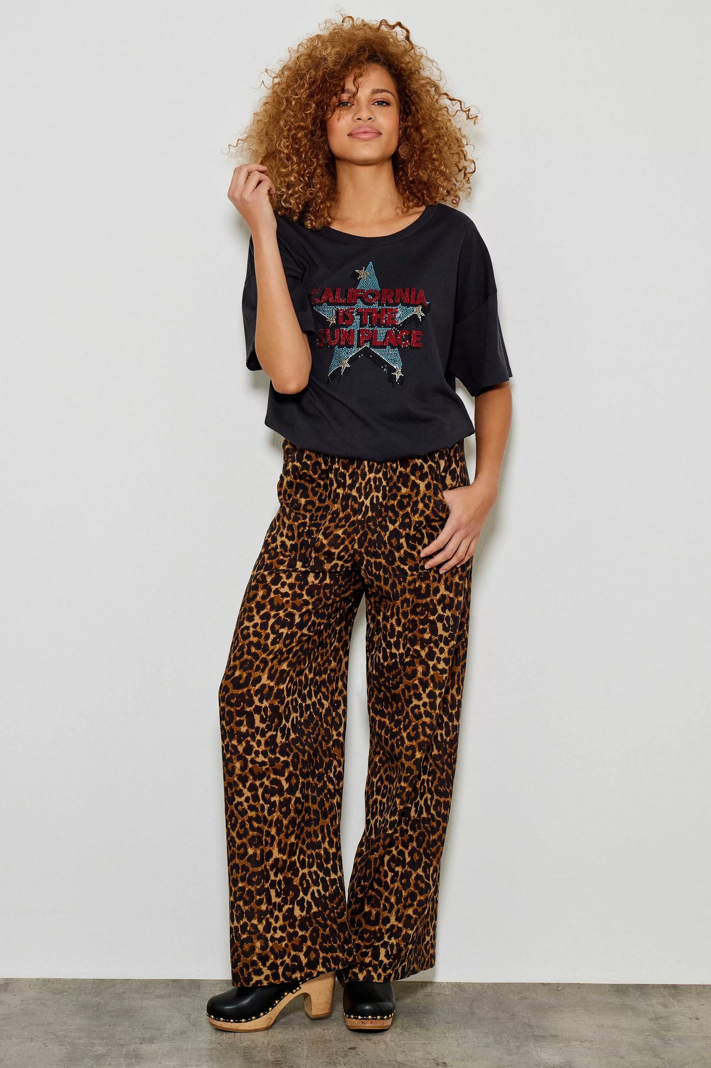 Bukser*Five Jeans 739 Nessy Fluid Bukser Leopard