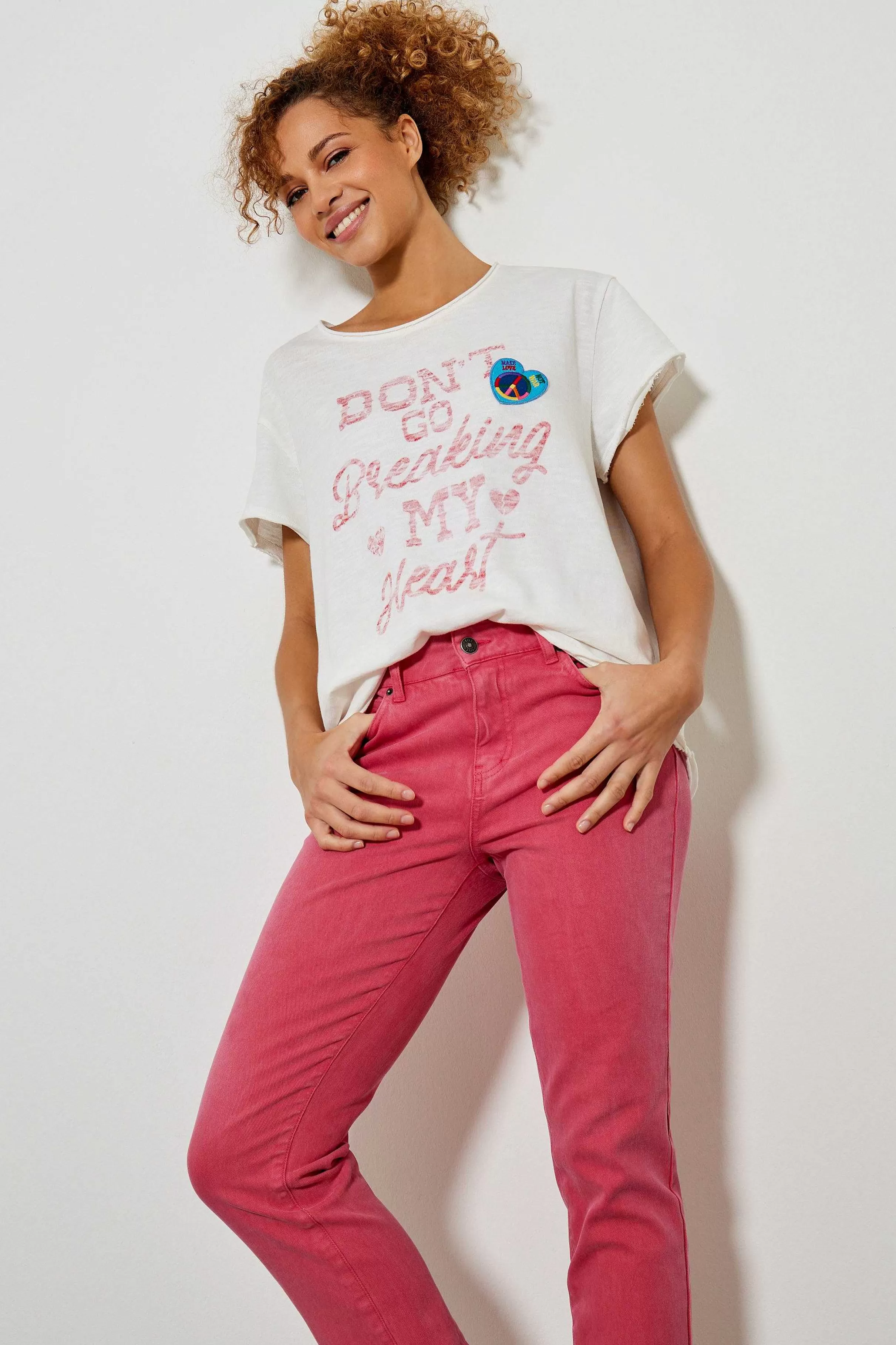 T-Shirts*Five Jeans Breaking My Heart T-Shirt Weis