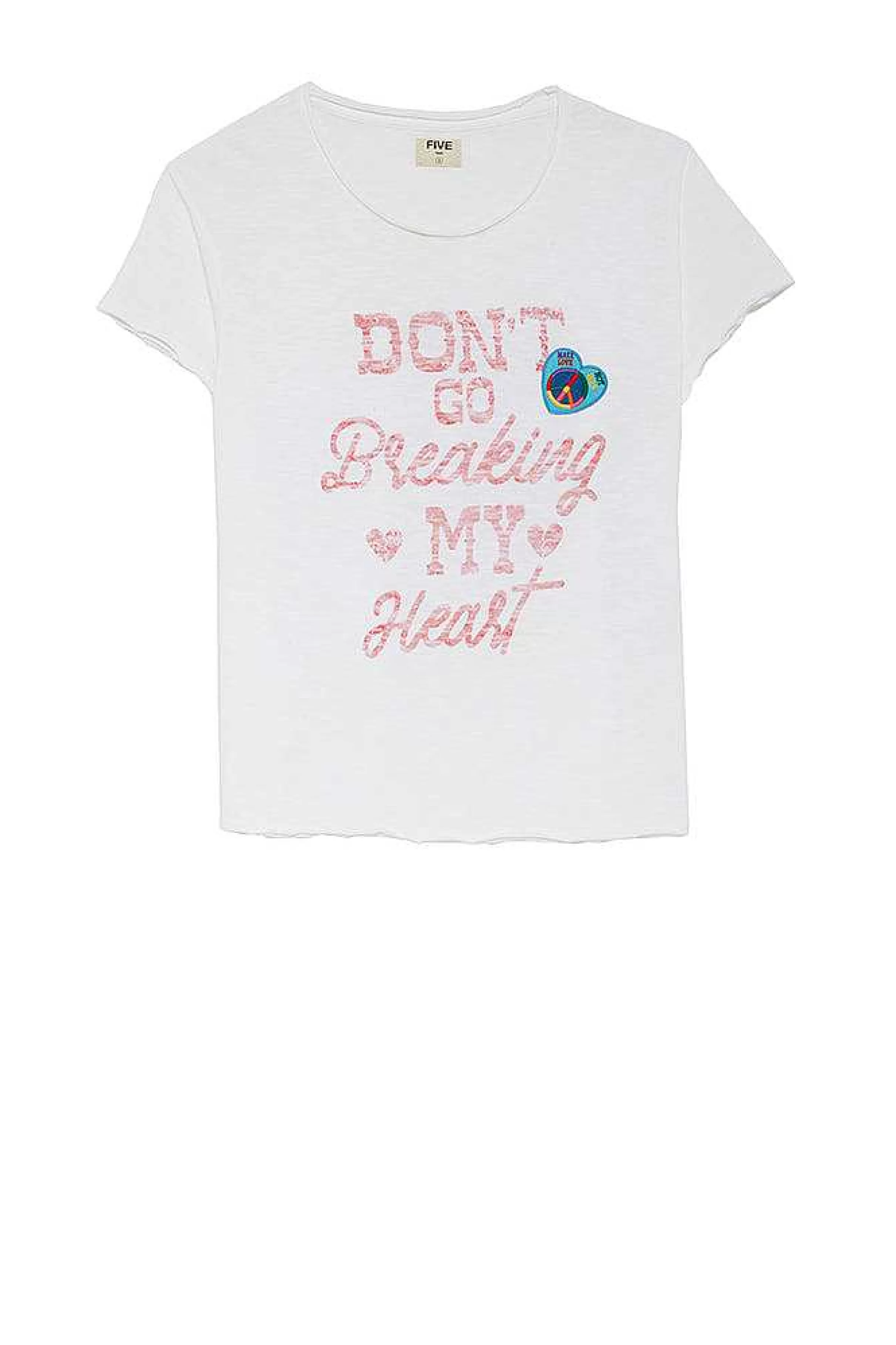 T-Shirts*Five Jeans Breaking My Heart T-Shirt Weis