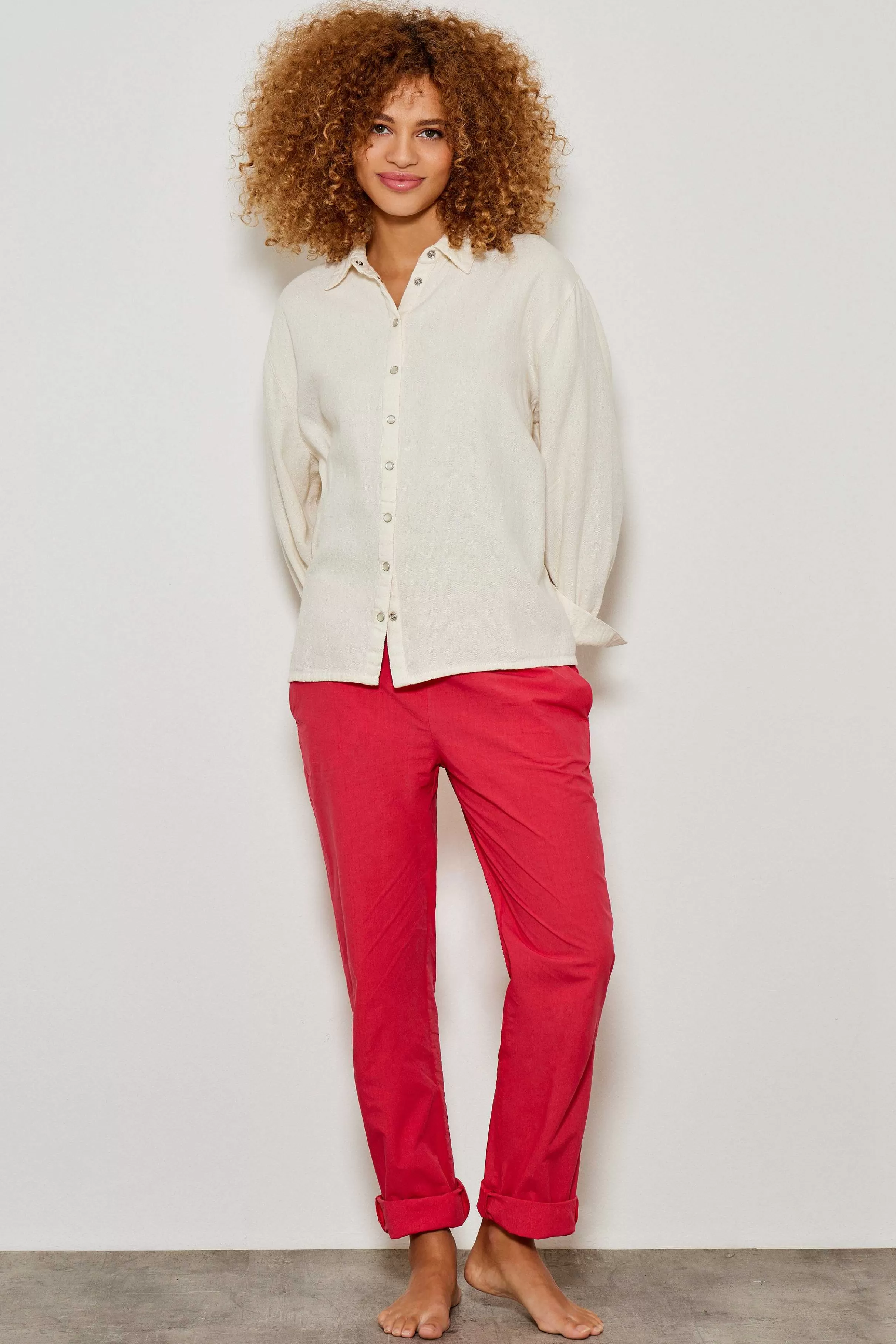 Skjorter Og Bluser*Five Jeans Cotte Skjorte Cremefarvet