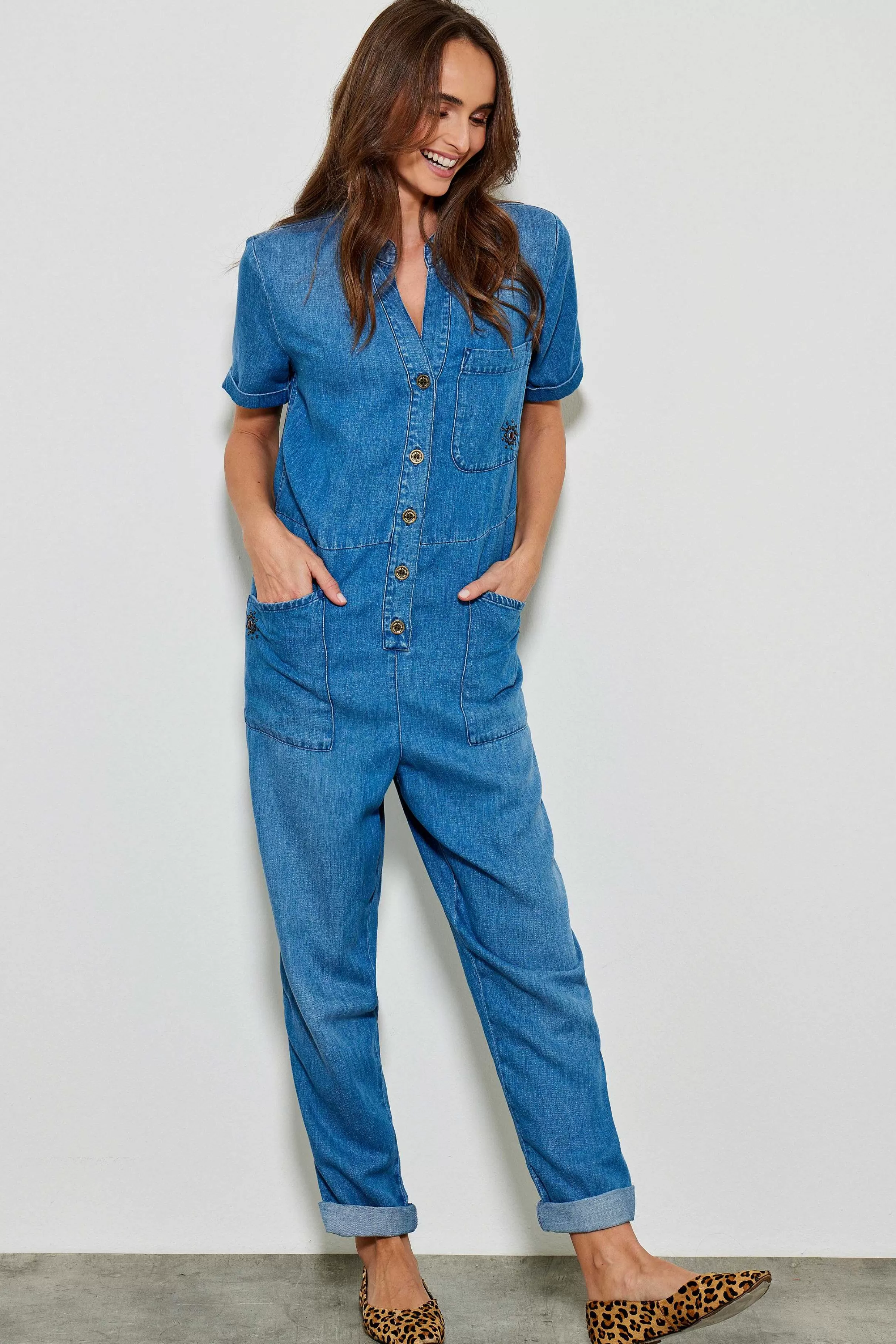 Kombinationer*Five Jeans Eliane Jumpsuit Bla