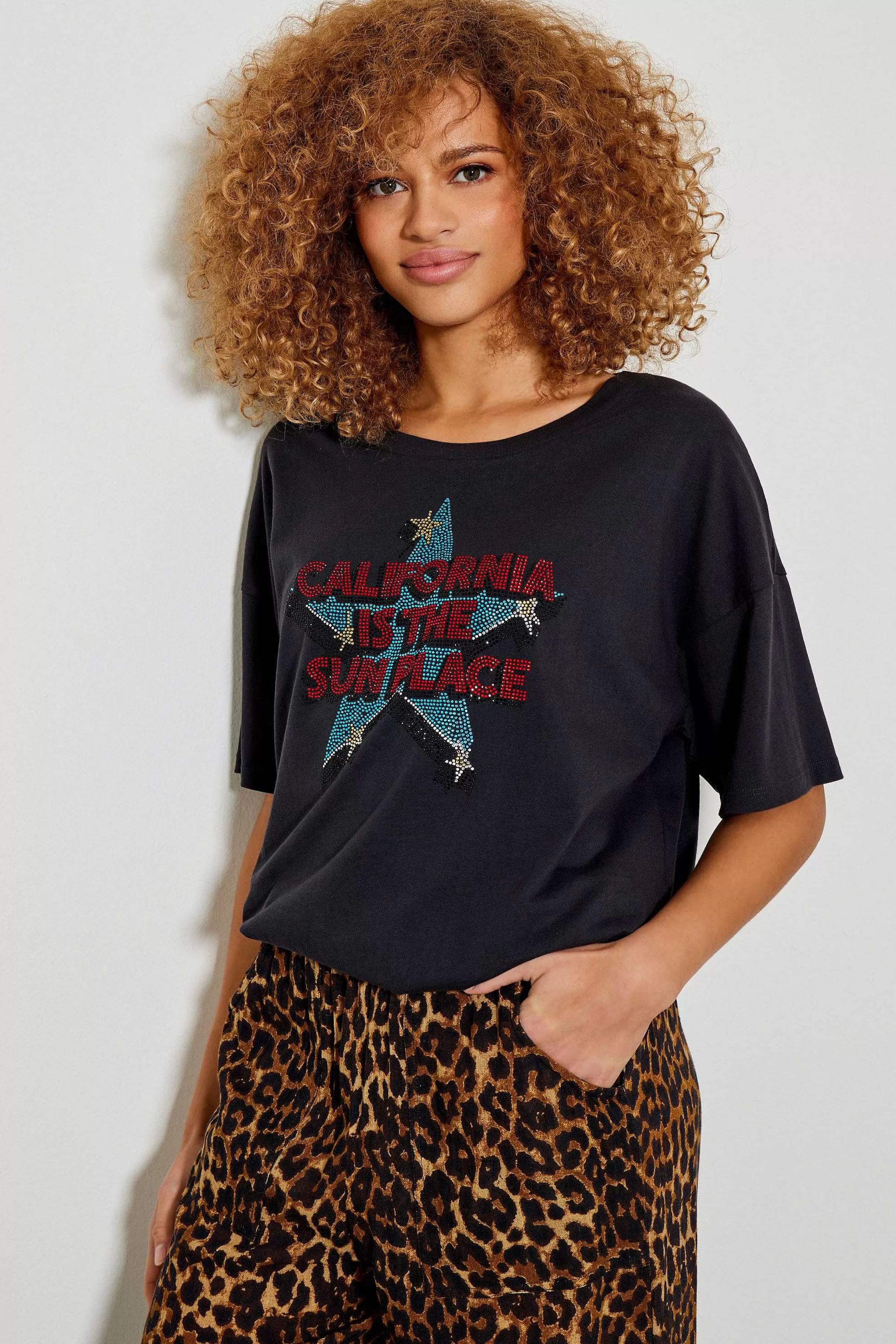 T-Shirts*Five Jeans Sun Place T-Shirt Kulstof